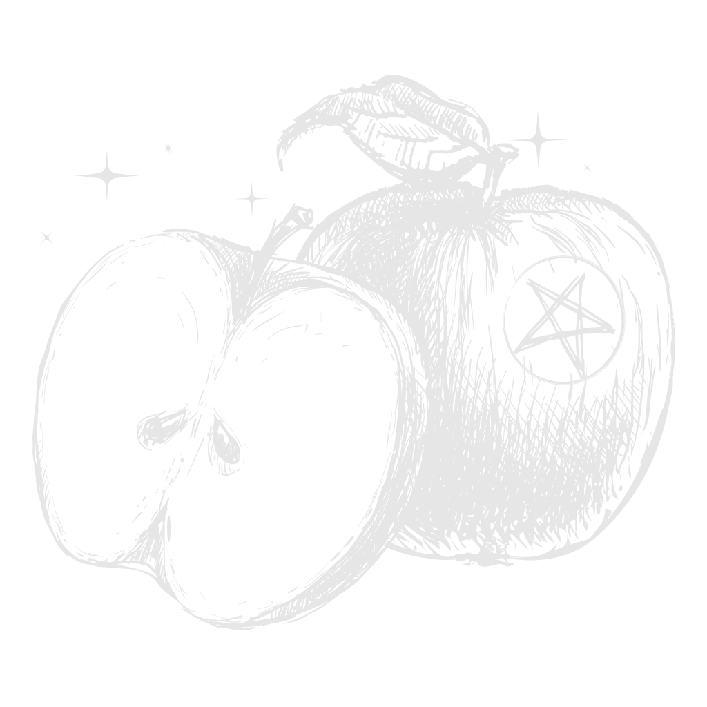 Cider Mill Coven witchy apple with pentagram